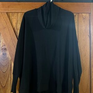 Black waffle knit sweater